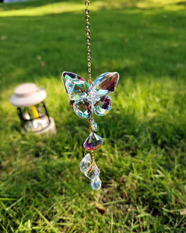 Brezalysia window decor butterfly and dragonfly catching sunbeams