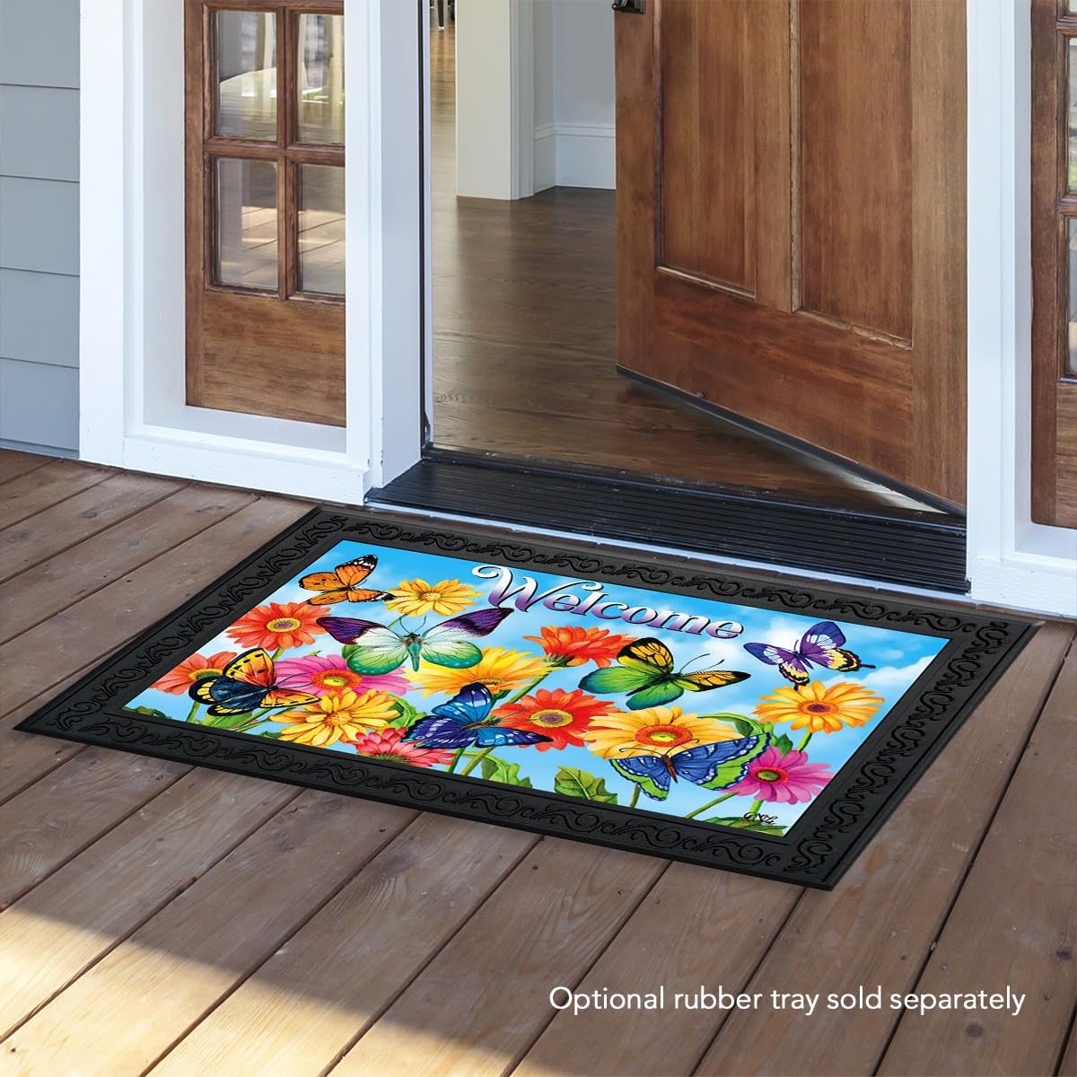 Briarwood Lane Bright Original Artwork Doormat showcases crisp spring imagery for any entry.