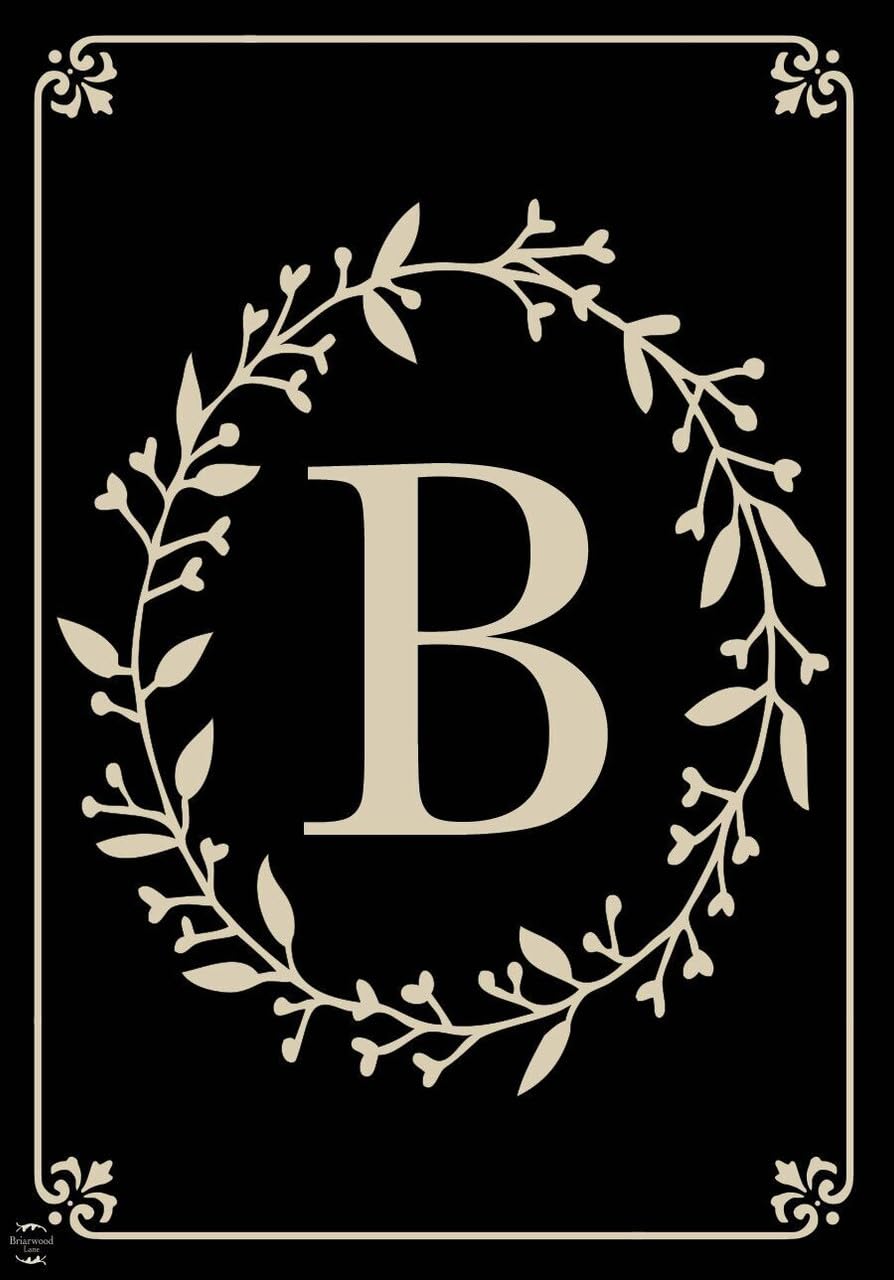 Briarwood Lane monogram B garden flag, classic design for year-round curb appeal.
