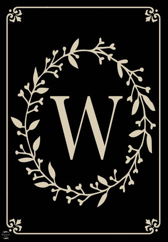 Briarwood Lane Classic Monogram W Garden Flag front view shows vibrant artwork and curb appeal