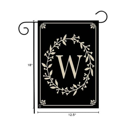 Briarwood Lane Classic Monogram W Garden Flag sewn sleeve detail fits standard stands