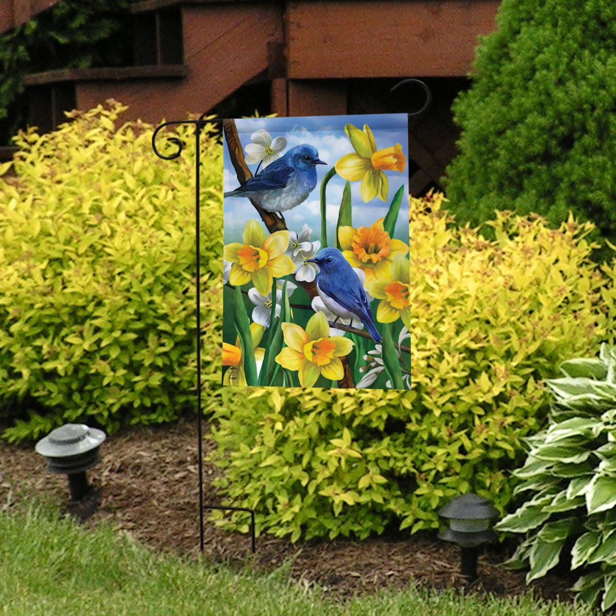 Briarwood Lane colorful floral flag side detail for welcoming entrances