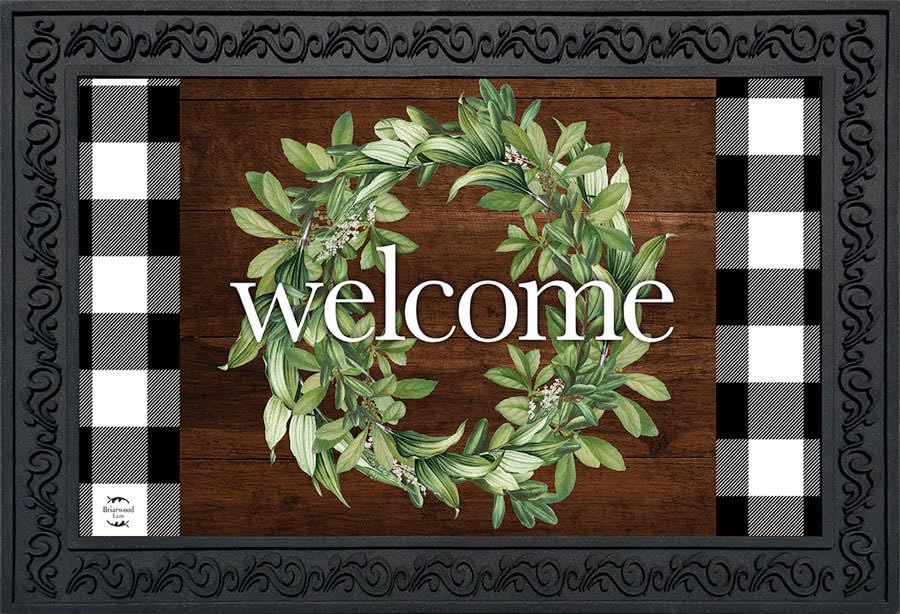 Briarwood Lane Farmhouse Wreath Spring closeup shows vibrant color for inviting entrances.