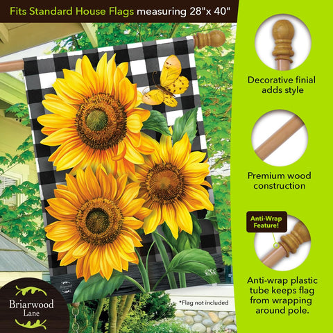 Briarwood Lane flag pole with clip and ring to hold flags in place