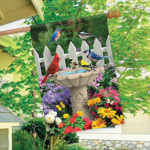Briarwood Lane Spring Garden Friends Flag double-sided design for visibility.