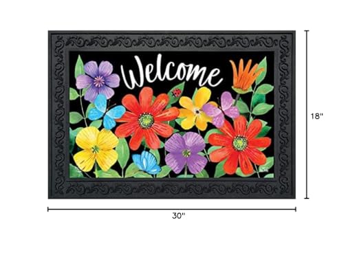 Outdoor-ready Briarwood Lane Whimsy Flowers doormat for durable indoor/outdoor use