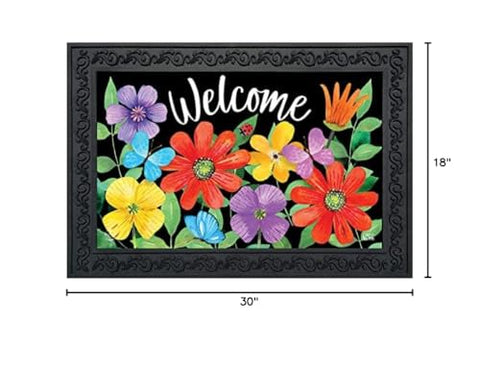 Outdoor-ready Briarwood Lane Whimsy Flowers doormat for durable indoor/outdoor use