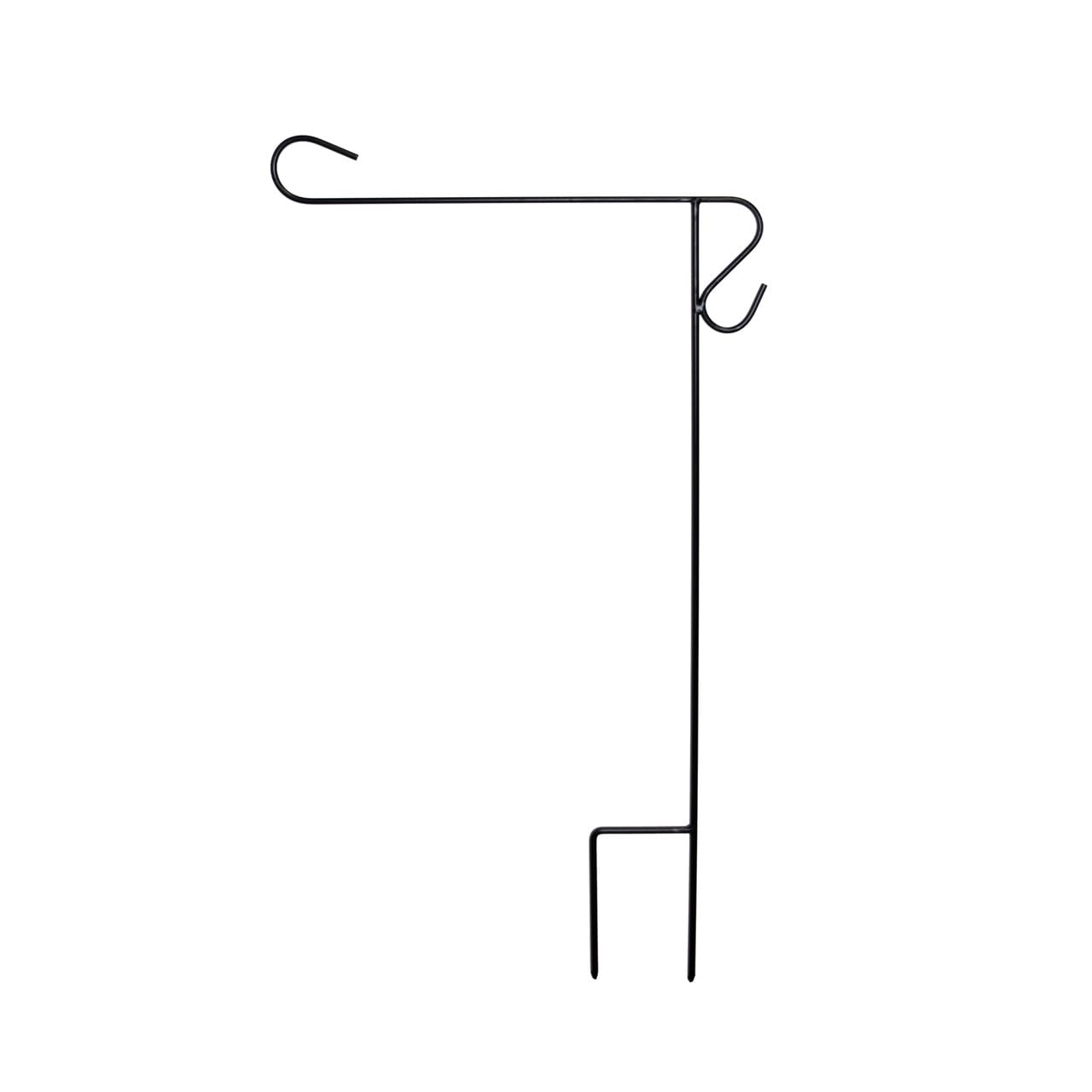 Briarwood Lane wrought iron stand front view, sturdy weather-resistant flag display for gardens.