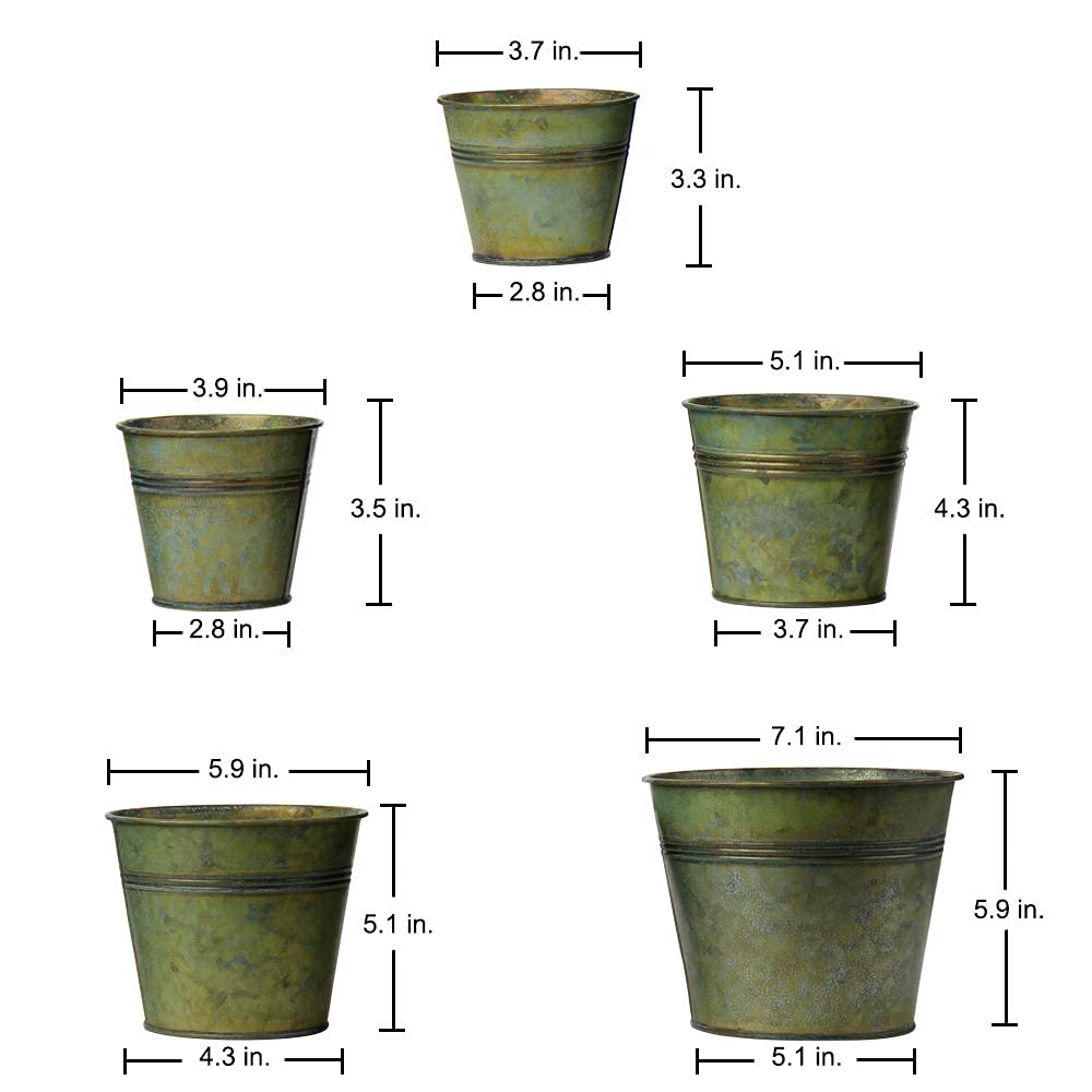 Briful galvanized buckets closeup highlights durable iron construction for long-lasting garden accents.
