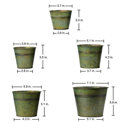 Briful galvanized buckets closeup highlights durable iron construction for long-lasting garden accents.