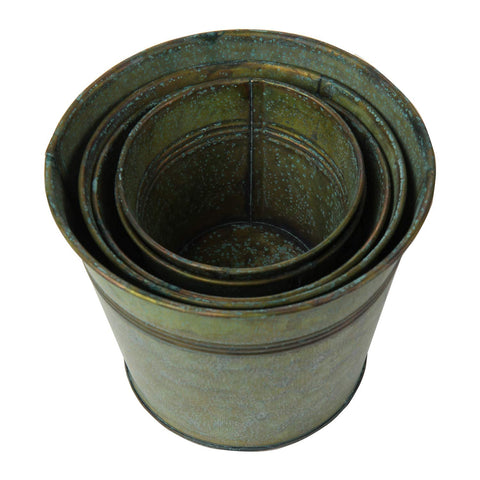 Briful rustic farmhouse buckets showcase weathered charm and versatile decor options.