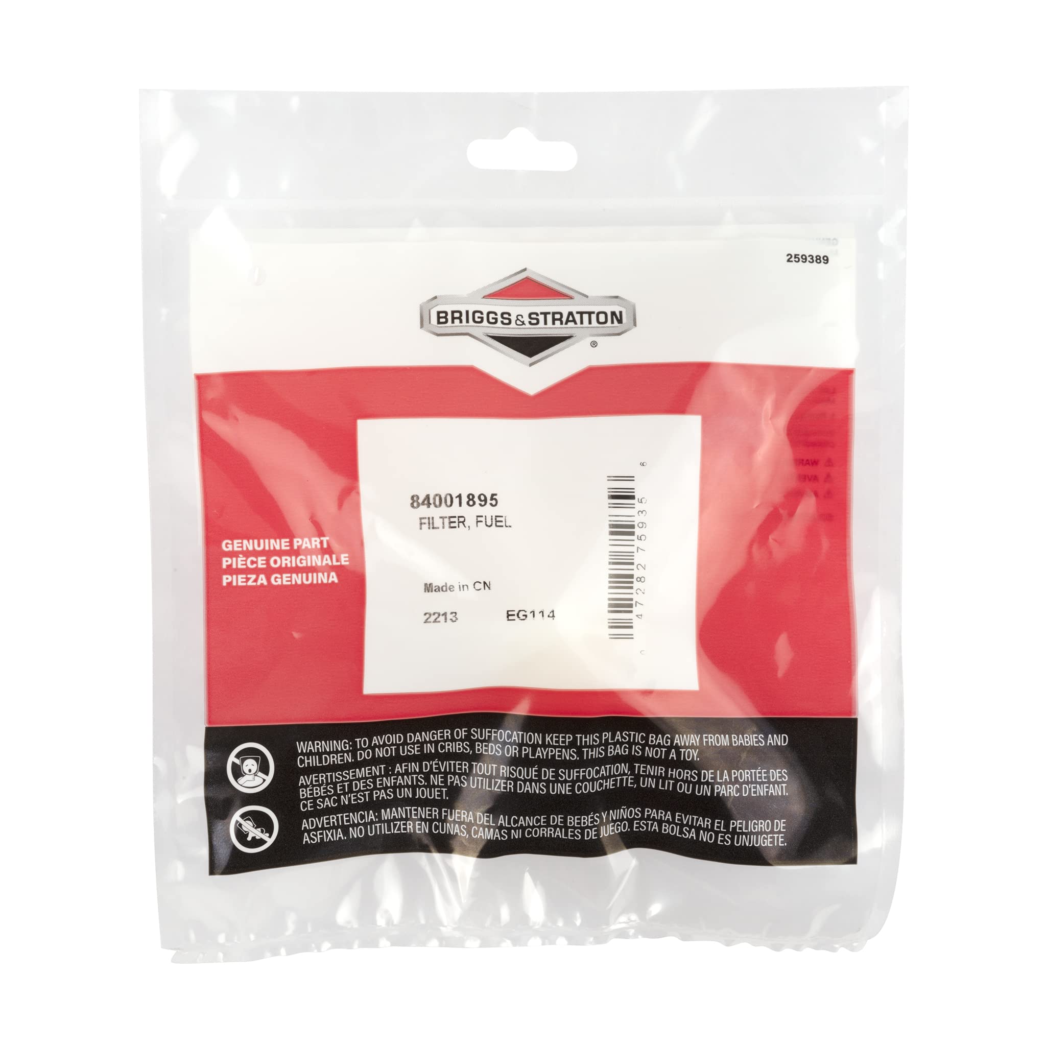 Briggs & Stratton fuel filter assembly for engines with fuel pumps.