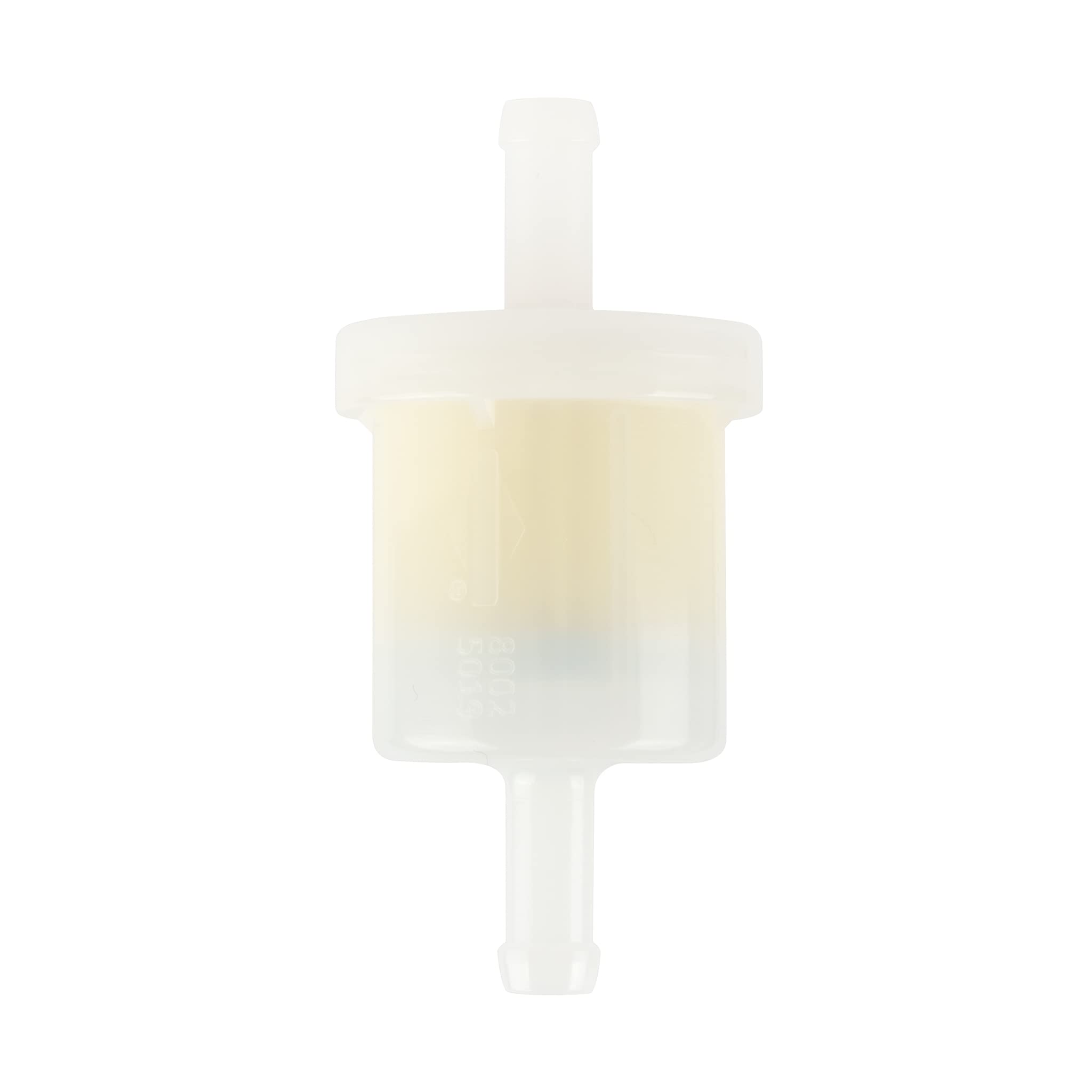 Briggs & Stratton see-through 40 micron fuel filter for quick visual inspection.