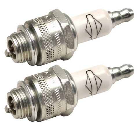 New OEM Briggs Stratton 491055S spark plugs ready for installation and reliable ignition.