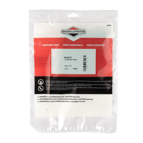 Briggs & Stratton OEM-design pre-cleaner supports reliable engine performance.