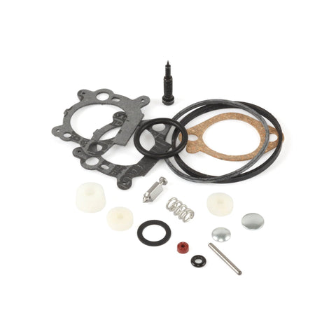 Briggs and Stratton 498260 kit components laid out for quick, accurate carburetor overhaul.