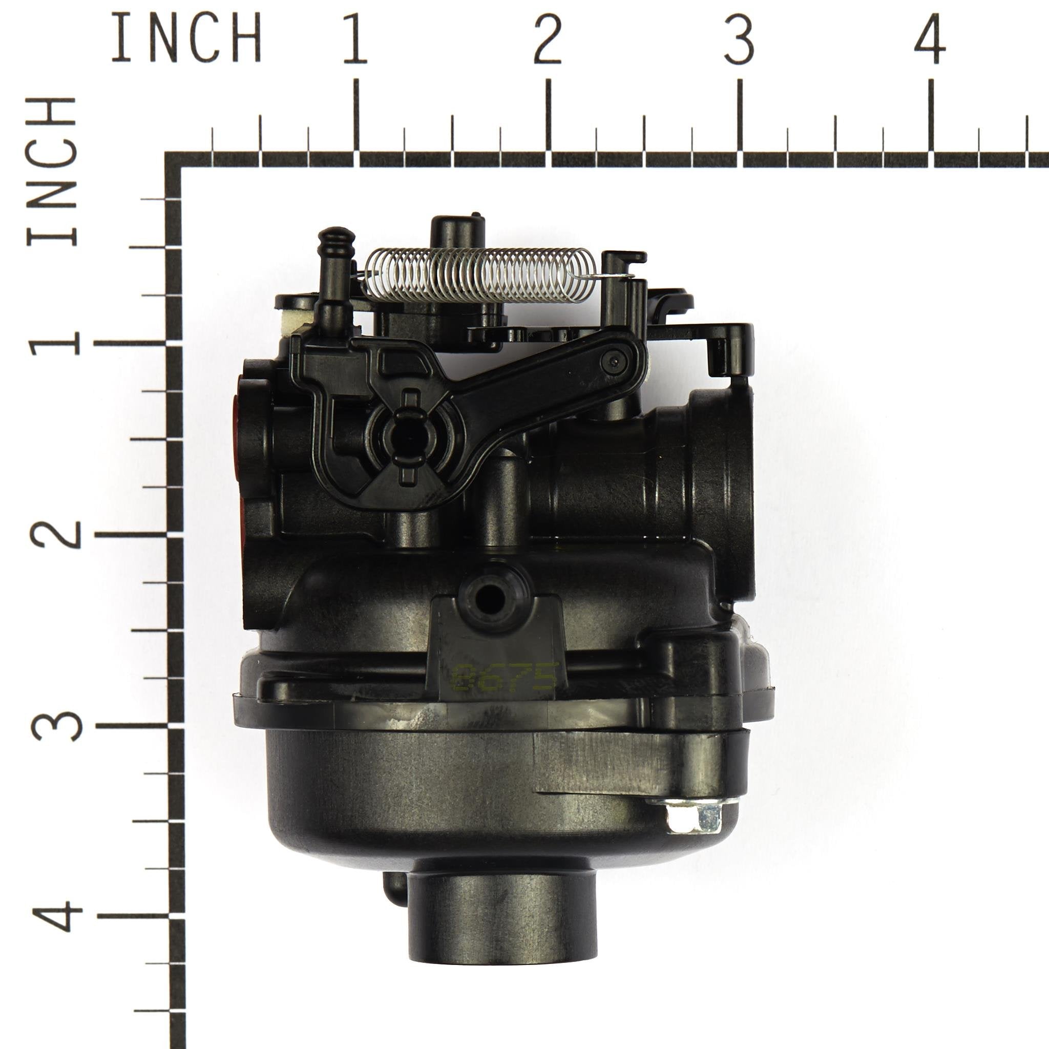 Briggs & Stratton 799584 carburetor rear view showing precise fit.