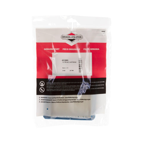 Briggs Stratton air cleaner cartridge packaging shows OEM quality.