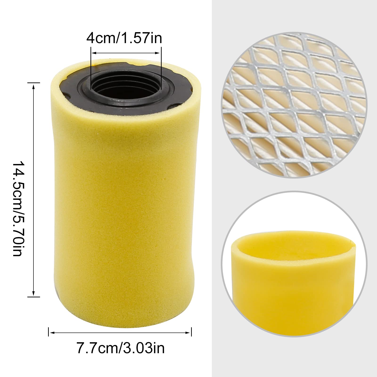 Briggs Stratton oil filter close-up emphasizing easy replacement and engine protection.