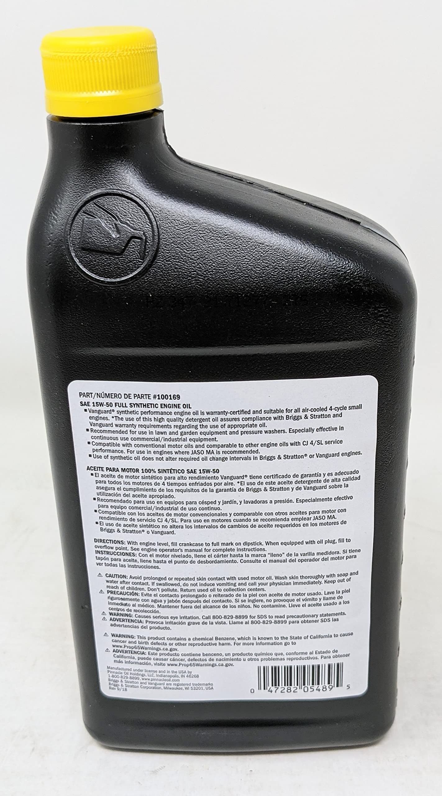 Two-pack Briggs and Stratton bottles displayed for Vanguard engine maintenance.