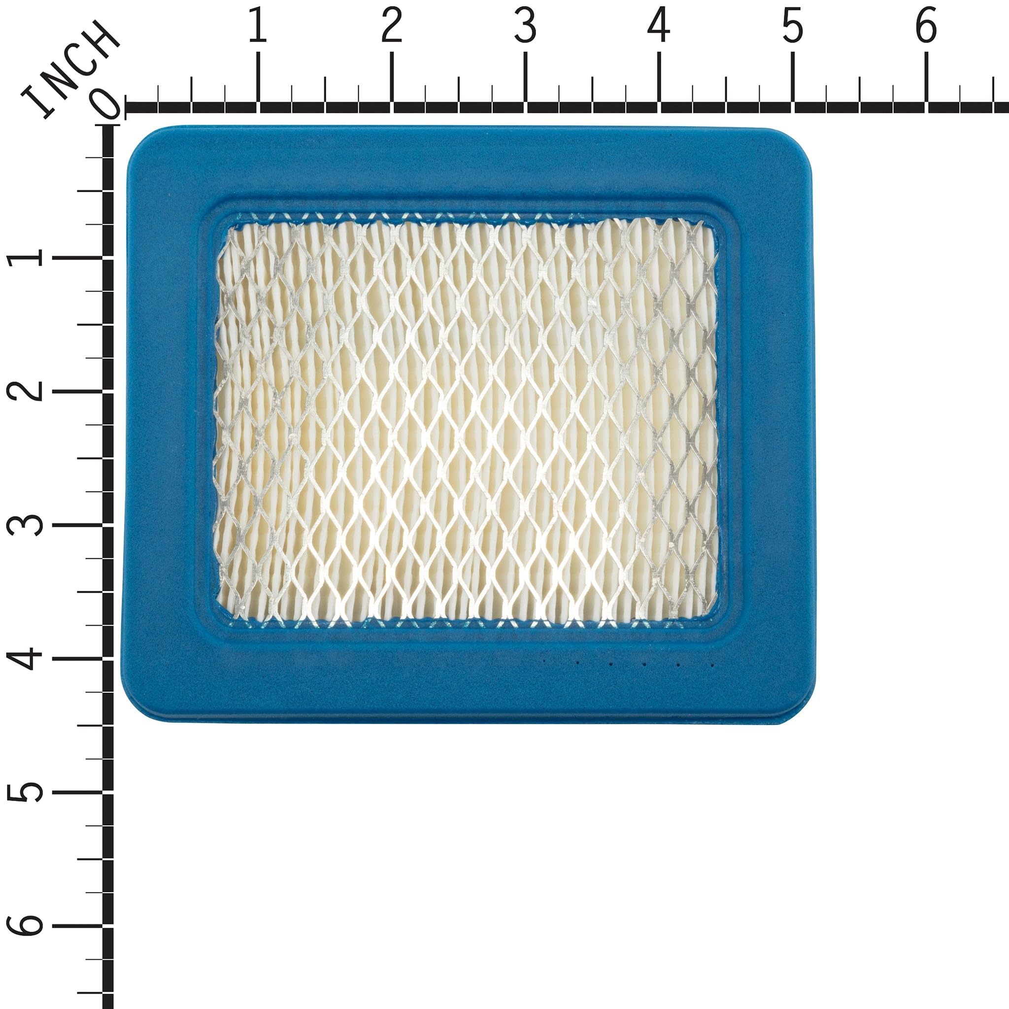 Briggs Stratton pleated-paper air filter close-up highlighting filtration efficiency.