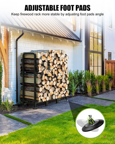 Brightown firewood rack heavy-duty structure supports large wood loads.