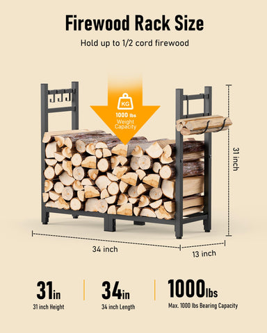 Brightown removable kindling hooks keep small kindling organized.