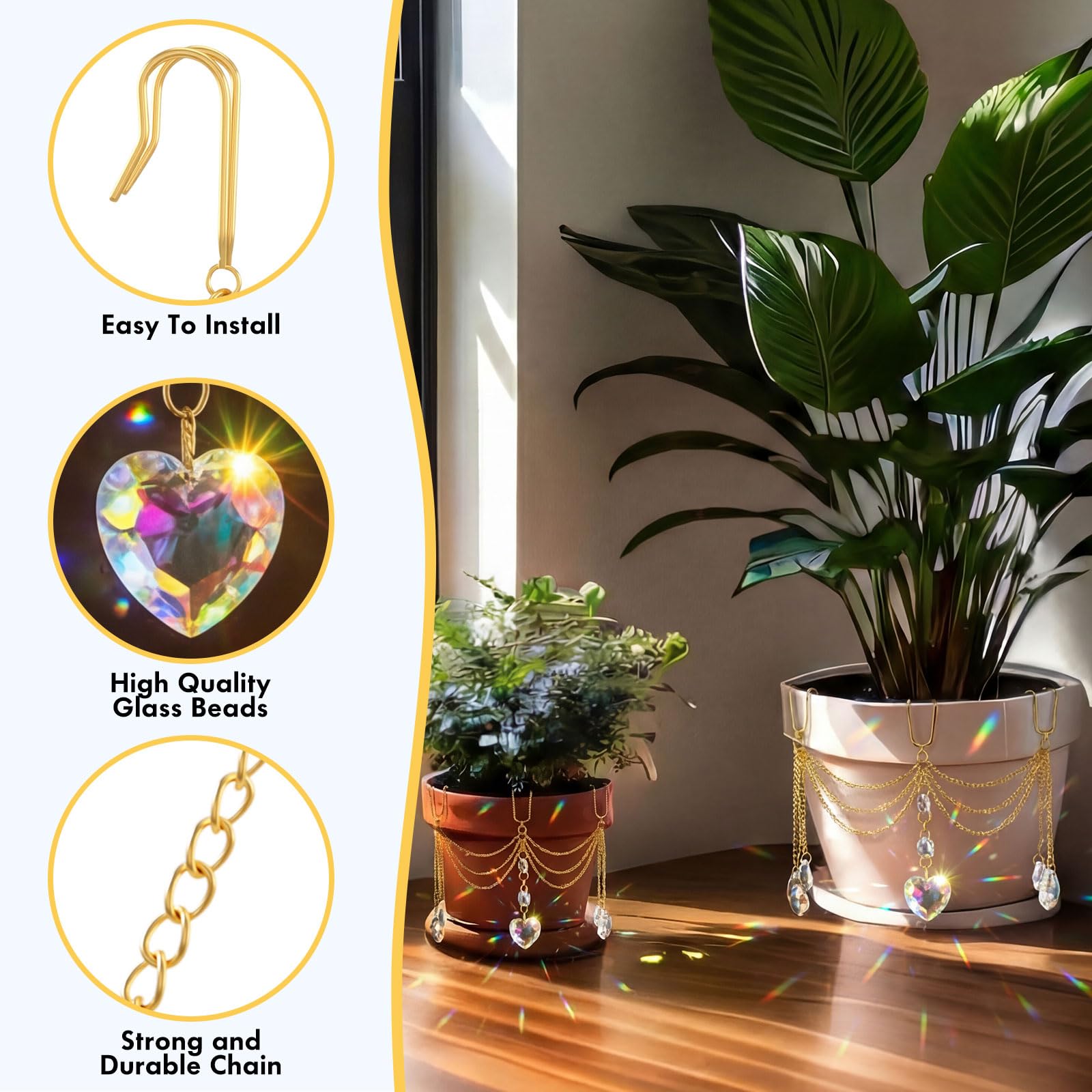 BrightRow multicolor beaded plant hanger adds bright accent to windows.