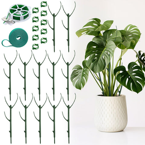 BrightRow stackable stakes close-up showing durable, rust-proof support for indoor plants.