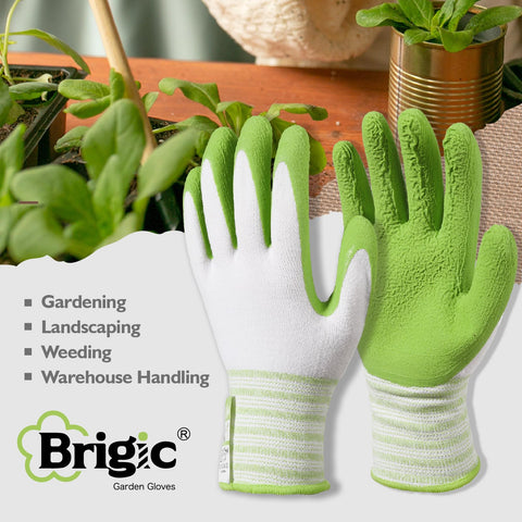 Brigic bamboo garden gloves with a soft, elastic, comfortable fit.