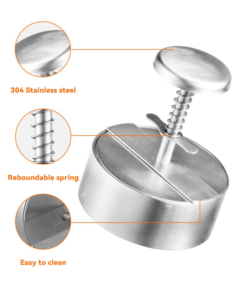 Brigii burger press detachable components simplify cleaning after use.