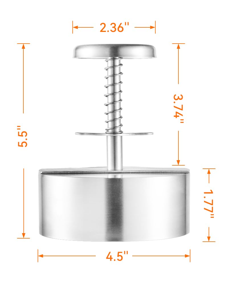 Brigii burger press thickness markers guide portions for even burgers.