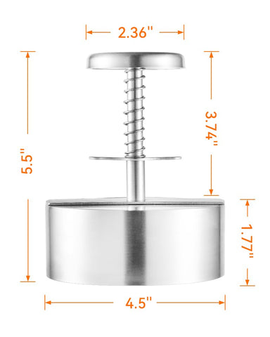 Brigii burger press thickness markers guide portions for even burgers.