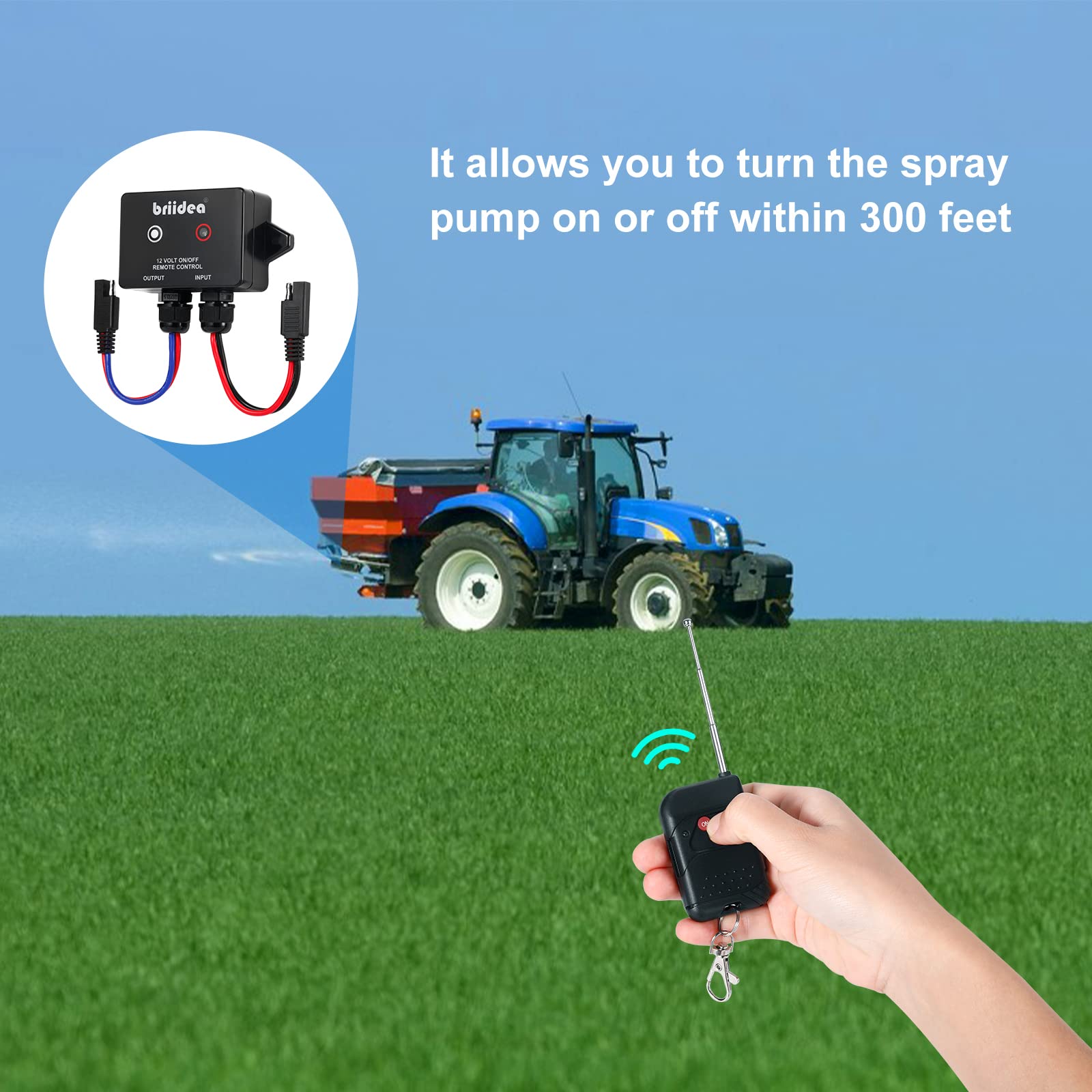 Briidea IP67 waterproof rating ensures durability in outdoor spraying tasks