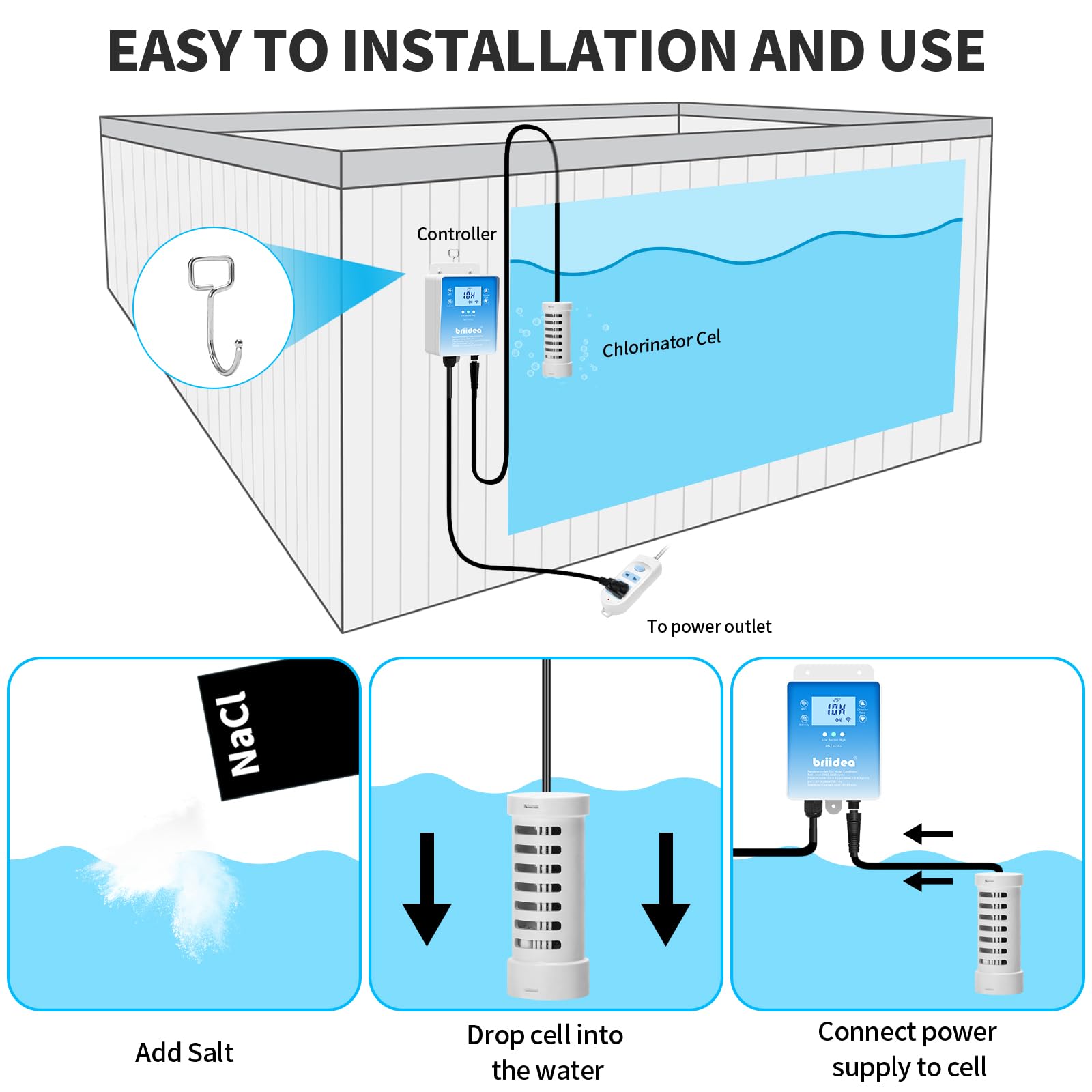 Briidea low-salt alert display highlighting proactive water quality monitoring