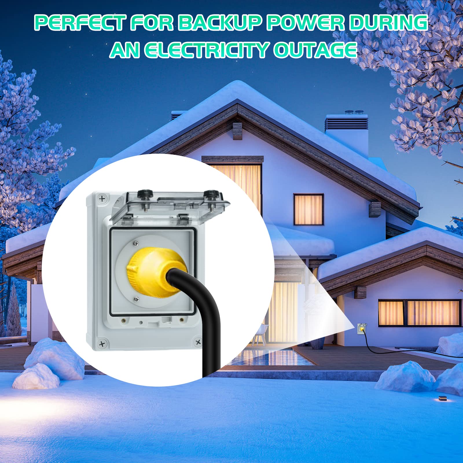Briidea NEMA L14-30P inlet compatible with 125/250V transfer setups