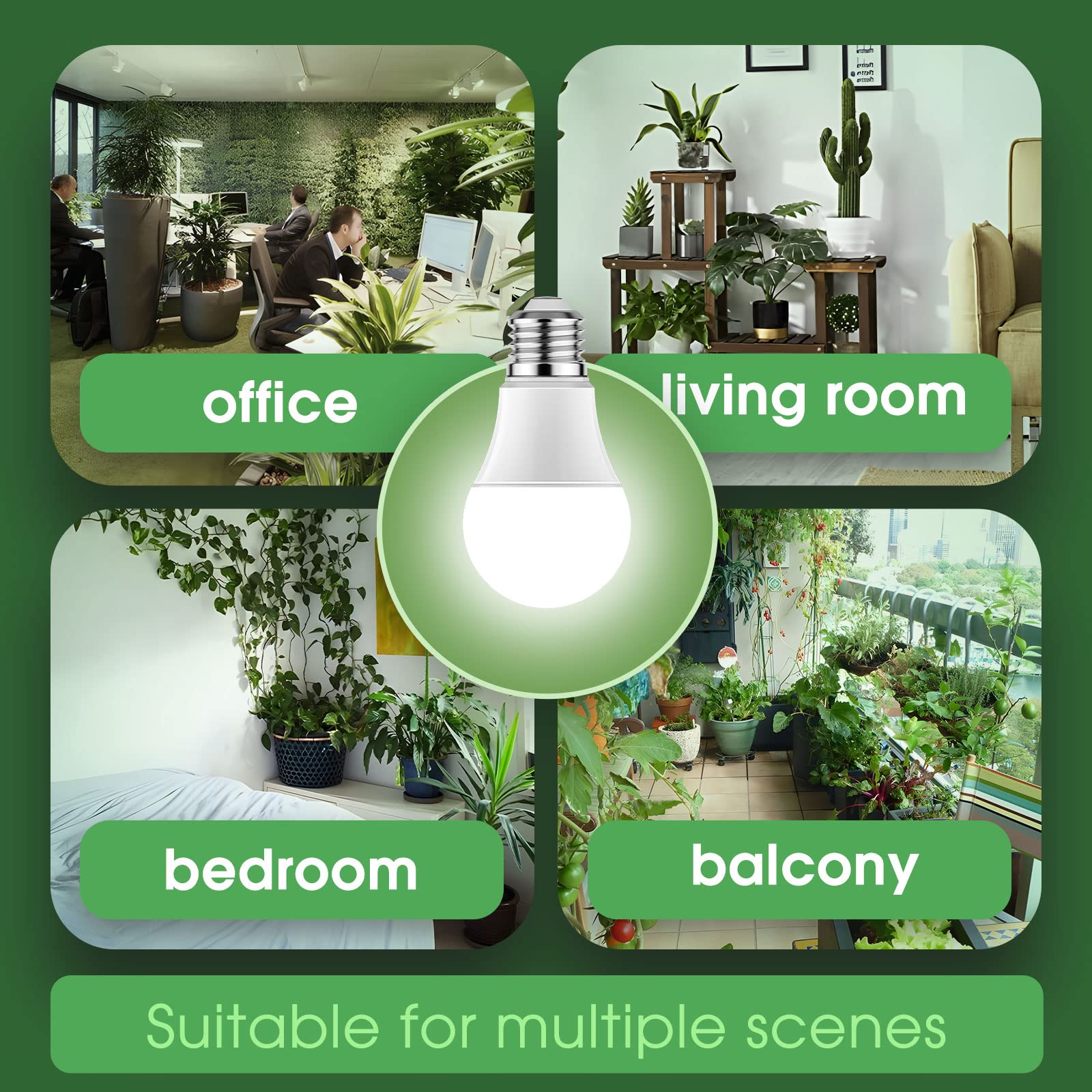 Briignite grow light bulb emitting bright, uniform illumination for seedlings