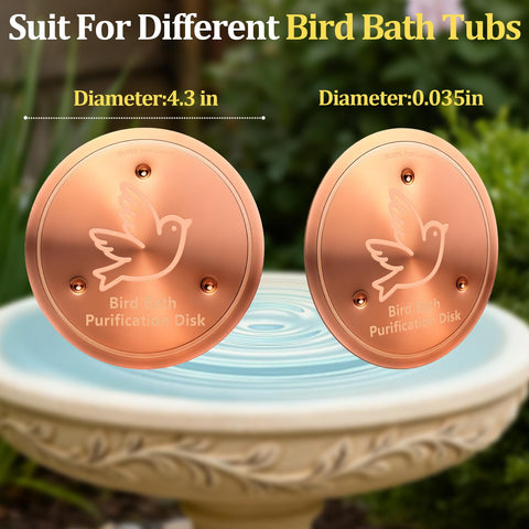 BrillaraSymm pure copper disk ready for outdoor birdbaths