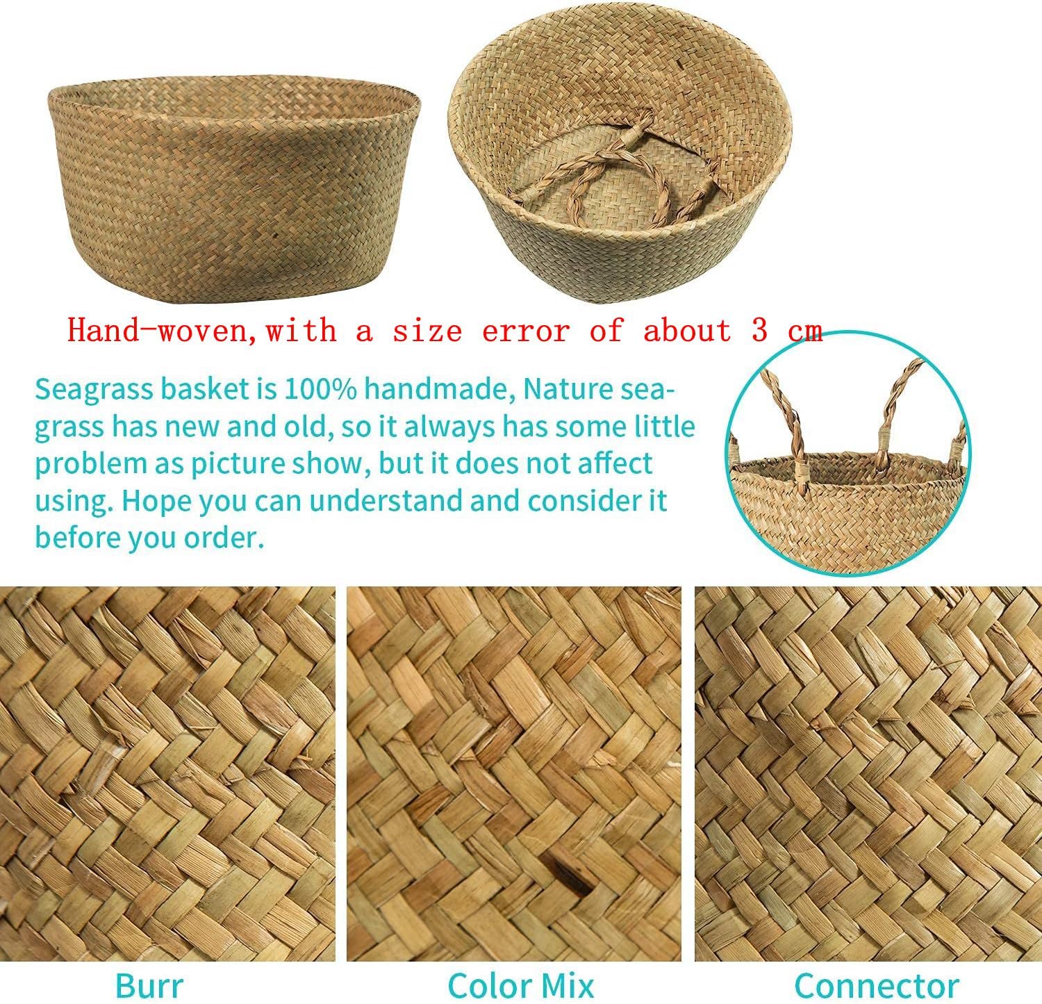 BrilliantJo Seagrass Belly Basket plant pot usage and display option