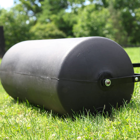 Brinly PRC-24BH durable poly drum resists dents and weather for season-long service.