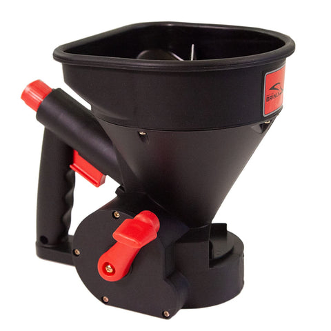 Brinly rotary broadcast disc provides even spread across patches.