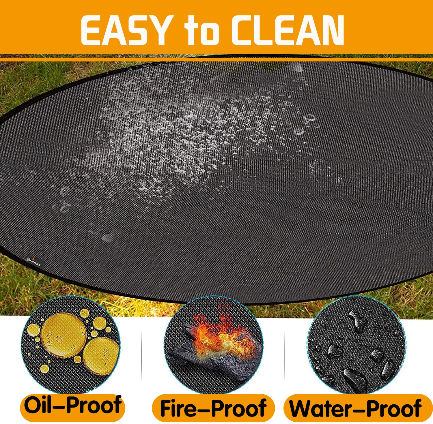 Brinman fireproof fiberglass and silicone surface provides durable heat protection