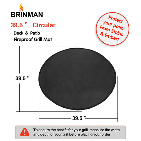 Brinman mat with 1800°F heat resistance for outdoor cooking safety