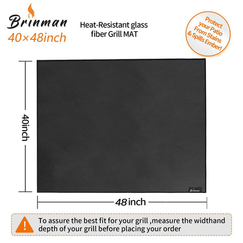 Brinman heat-resistant mat withstands up to 2000°F for grill safety.