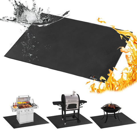 Brinman Under Grill Mat 40x48 protects decks from embers and grease splatters.