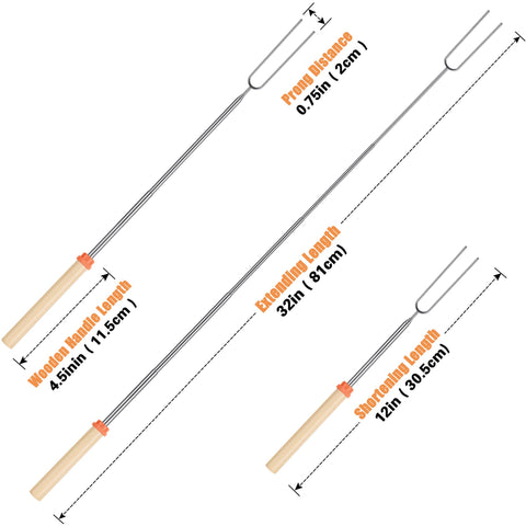 BRIOOUT smores sticks with color coded handles for easy kid-friendly selection.