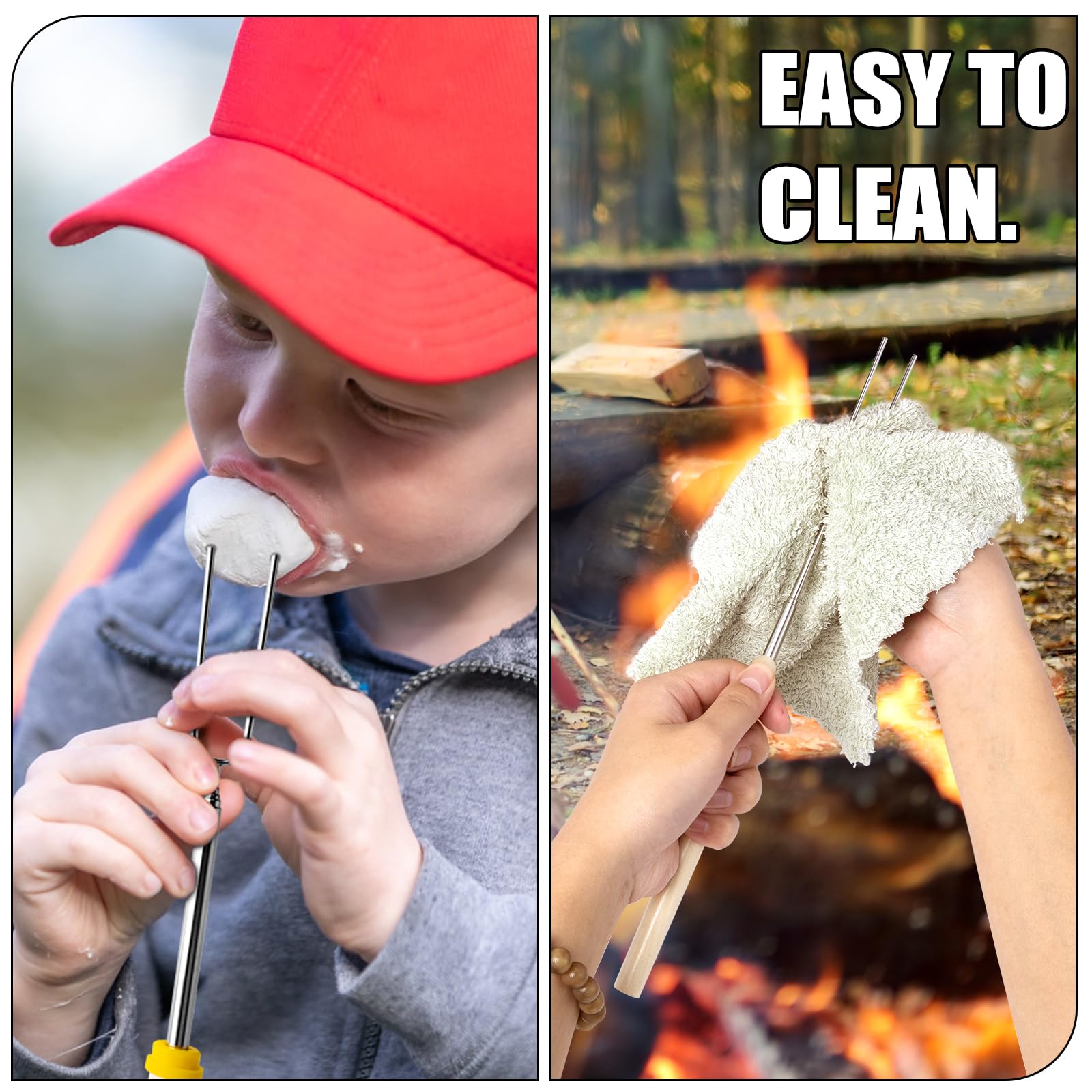 BRIOUT family-pack 15-color roasting sticks for group gatherings.