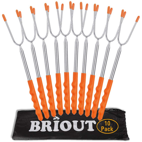 Briout marshmallow roasting sticks 45in extended for safe distance from flames