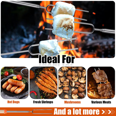 BRIOUT sticks with colorful handle tips for easy identification around the fire.