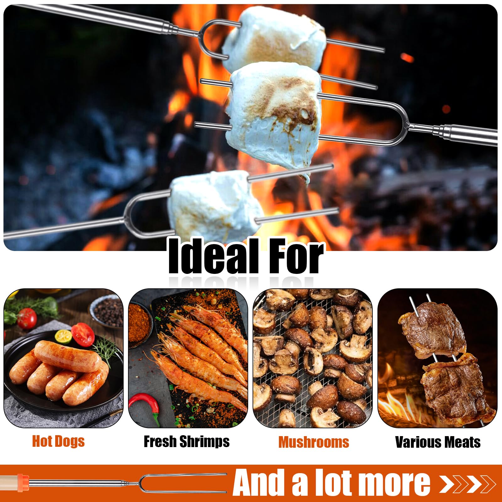 BRIOUT smores sticks pack with color-coded tips for easy family use.